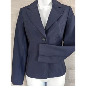 Ann Taylor Petites Navy Check Blazer - 4P